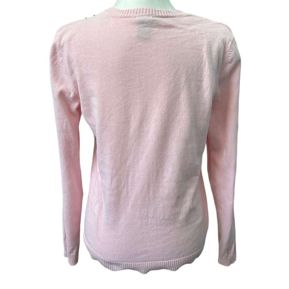 Izod Pink and Tan Argyle Crewneck Sweater Size Medium - Picture 4 of 11
